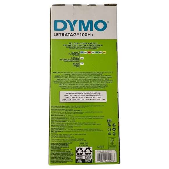 NEW Dymo LetraTag 100H+ Handheld Label Maker New in Box with 3 Label Cassettes - Picture 3 of 4
